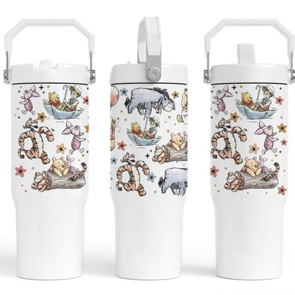 Disney Winnie the Pooh Tiger Piglet Eeyoredonkey 30oz Tumbler Flip Straw Birthda - Picture 6 of 7